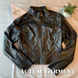 Cropped Black Moto Jacket